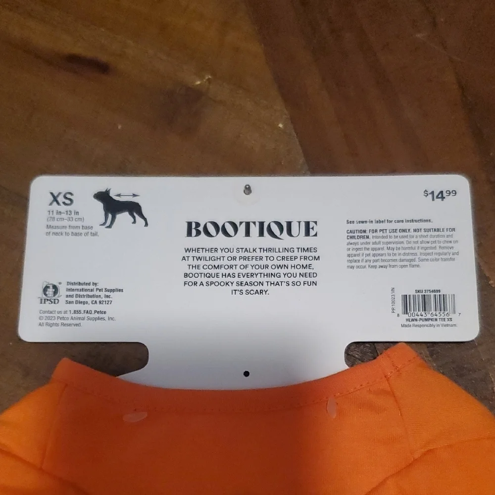 Bootique Pumpkin Dog Costume - Orange and Black